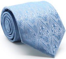 Load image into Gallery viewer, Mens Dads Classic Blue Paisley Pattern Business Casual Necktie & Hanky Set GO-9 - Ferrecci USA