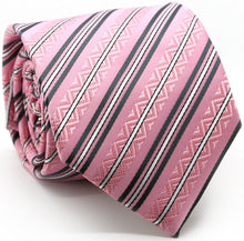 Load image into Gallery viewer, Mens Dads Classic Purple Striped Pattern Business Casual Necktie & Hanky Set H-7 - Ferrecci USA