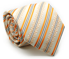 Load image into Gallery viewer, Mens Dads Classic Yellow Striped Pattern Business Casual Necktie & Hanky Set H-9 - Ferrecci USA