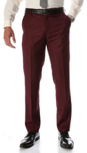 Load image into Gallery viewer, Ferrecci Men's Halo Burgundy Slim Fit Flat-Front Dress Pants - Ferrecci USA