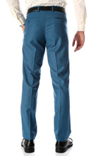 Load image into Gallery viewer, Ferrecci Men's Halo Teal Slim Fit Flat-Front Dress Pants - Ferrecci USA