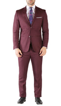 Load image into Gallery viewer, Ferrecci Hart 3 Piece Slim Fit Burgundy Suit - Ferrecci USA