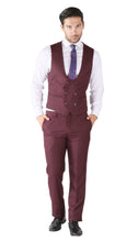 Load image into Gallery viewer, Ferrecci Hart 3 Piece Slim Fit Burgundy Suit - Ferrecci USA