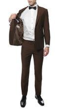 Load image into Gallery viewer, Hudson Brown Slim Fit 2 Piece Suit - Ferrecci USA