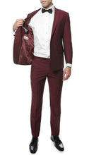 Load image into Gallery viewer, Hudson Burgundy Slim Fit 2 Piece Suit - Ferrecci USA 
