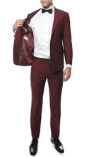 Load image into Gallery viewer, Hudson Burgundy Slim Fit 2 Piece Suit - Ferrecci USA