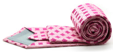 Load image into Gallery viewer, Mens Dads Classic Fuchsia Geometric Pattern Business Casual Necktie & Hanky Set I-7 - Ferrecci USA