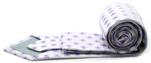 Load image into Gallery viewer, Mens Dads Classic Purple Geometric Pattern Business Casual Necktie & Hanky Set I-9 - Ferrecci USA