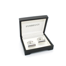 Load image into Gallery viewer, Silvertone Brass Cylinder Cuff Links With Jewelry Box - Ferrecci USA