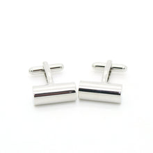 Load image into Gallery viewer, Silvertone Brass Cylinder Cuff Links With Jewelry Box - Ferrecci USA