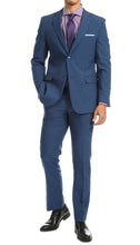 Load image into Gallery viewer, Paul Lorenzo Mens Indigo Slim Fit 2 Piece Suit - Ferrecci USA