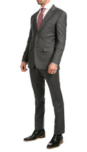 Load image into Gallery viewer, Mason Heather Grey Men's Premium 2 Piece Wool Slim Fit Suit - Ferrecci USA
