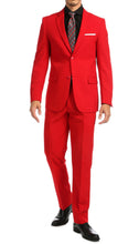 Load image into Gallery viewer, Paul Lorenzo Mens Red Slim Fit 2 Piece Suit - Ferrecci USA