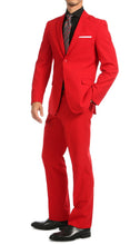 Load image into Gallery viewer, Paul Lorenzo Mens Red Slim Fit 2 Piece Suit - Ferrecci USA