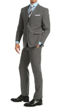 Load image into Gallery viewer, PL1969 Mens Heather Grey Slim Fit 2pc Suit - Ferrecci USA