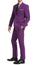 Load image into Gallery viewer, Paul Lorenzo Mens Purple Slim Fit 2 Piece Suit - Ferrecci USA