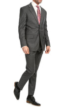 Load image into Gallery viewer, Mason Heather Grey Men's Premium 2 Piece Wool Slim Fit Suit - Ferrecci USA