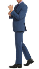 Load image into Gallery viewer, Paul Lorenzo Mens Indigo Slim Fit 2 Piece Suit - Ferrecci USA