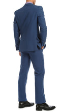 Load image into Gallery viewer, Paul Lorenzo Mens Indigo Slim Fit 2 Piece Suit - Ferrecci USA