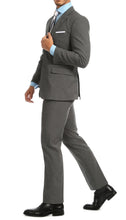 Load image into Gallery viewer, PL1969 Mens Heather Grey Slim Fit 2pc Suit - Ferrecci USA