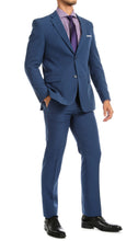 Load image into Gallery viewer, Paul Lorenzo Mens Indigo Slim Fit 2 Piece Suit - Ferrecci USA