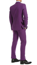 Load image into Gallery viewer, Paul Lorenzo Mens Purple Slim Fit 2 Piece Suit - Ferrecci USA