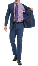 Load image into Gallery viewer, Paul Lorenzo Mens Indigo Slim Fit 2 Piece Suit - Ferrecci USA