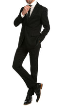 Load image into Gallery viewer, Mason Black Men's Premium 2 Piece Wool Slim Fit Suit - Ferrecci USA