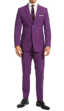 Load image into Gallery viewer, Paul Lorenzo Mens Purple Slim Fit 2 Piece Suit - Ferrecci USA