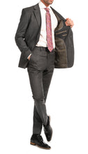 Load image into Gallery viewer, Mason Heather Grey Men's Premium 2 Piece Wool Slim Fit Suit - Ferrecci USA