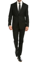 Load image into Gallery viewer, Mason Black Men's Premium 2 Piece Wool Slim Fit Suit - Ferrecci USA