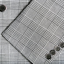 Load image into Gallery viewer, Conrad Skinny Slim Fit Grey 2pc Glen Plaid Peak Lapel Suit - Ferrecci USA