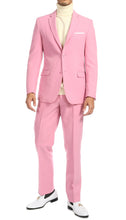 Load image into Gallery viewer, Paul Lorenzo Mens Pink Slim Fit 2 Piece Suit - Ferrecci USA