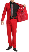 Load image into Gallery viewer, Paul Lorenzo Mens Red Slim Fit 2 Piece Suit - Ferrecci USA