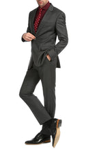 Load image into Gallery viewer, Mason Charcoal Men's Premium 2 Piece Wool Slim Fit Suit - Ferrecci USA
