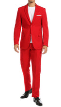 Load image into Gallery viewer, Paul Lorenzo Mens Red Slim Fit 2 Piece Suit - Ferrecci USA