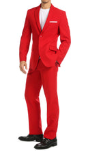 Load image into Gallery viewer, Paul Lorenzo Mens Red Slim Fit 2 Piece Suit - Ferrecci USA