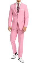 Load image into Gallery viewer, Paul Lorenzo Mens Pink Slim Fit 2 Piece Suit - Ferrecci USA