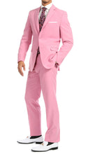 Load image into Gallery viewer, Paul Lorenzo Mens Pink Slim Fit 2 Piece Suit - Ferrecci USA