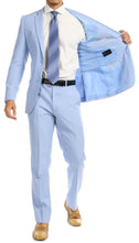 Load image into Gallery viewer, Paul Lorenzo Men's Sky Blue 2 Button Notch Lapel Slim Fit 2 Piece Suit - Ferrecci USA