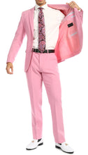 Load image into Gallery viewer, Paul Lorenzo Mens Pink Slim Fit 2 Piece Suit - Ferrecci USA