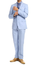 Load image into Gallery viewer, Paul Lorenzo Men's Sky Blue 2 Button Notch Lapel Slim Fit 2 Piece Suit - Ferrecci USA