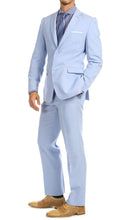Load image into Gallery viewer, Paul Lorenzo Men's Sky Blue 2 Button Notch Lapel Slim Fit 2 Piece Suit - Ferrecci USA