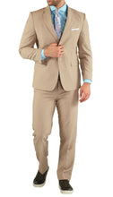 Load image into Gallery viewer, Paul Lorenzo Mens Tan Slim Fit 2 Piece Suit - Ferrecci USA