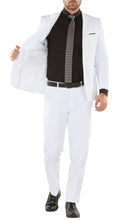 Load image into Gallery viewer, Paul Lorenzo Mens White Slim Fit 2 Piece Suit - Ferrecci USA