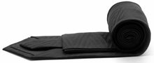 Load image into Gallery viewer, Mens Dads Classic Black Geometric Pattern Business Casual Necktie & Hanky Set IO-3 - Ferrecci USA