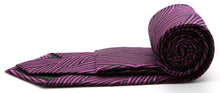 Load image into Gallery viewer, Mens Dads Classic Fuchsia Geometric Pattern Business Casual Necktie & Hanky Set IO-5 - Ferrecci USA