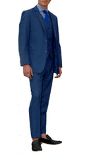 Load image into Gallery viewer, JAX new Blue Slim Fir 3 Piece Suit - Ferrecci USA