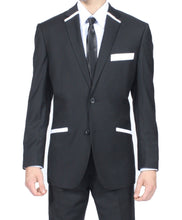 Load image into Gallery viewer, The JerseyBoy Black White Slim Fit Mens Blazer - Ferrecci USA
