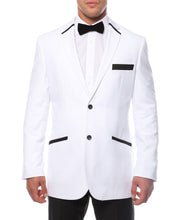 Load image into Gallery viewer, The JerseyBoy White Black Slim Fit Mens Blazer - Ferrecci USA